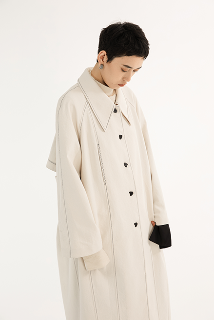 Jamproof Cream Trench Coat with Print Lining