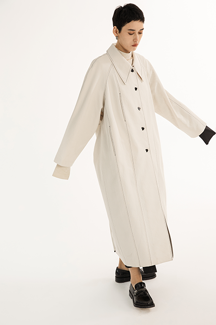 Jamproof Cream Trench Coat with Print Lining