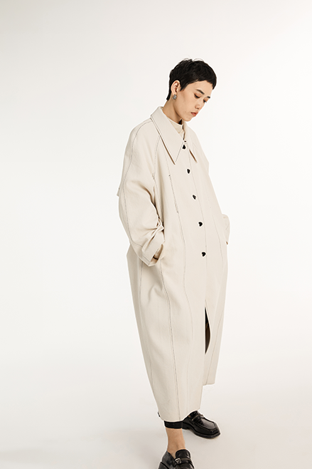 Jamproof Cream Trench Coat with Print Lining